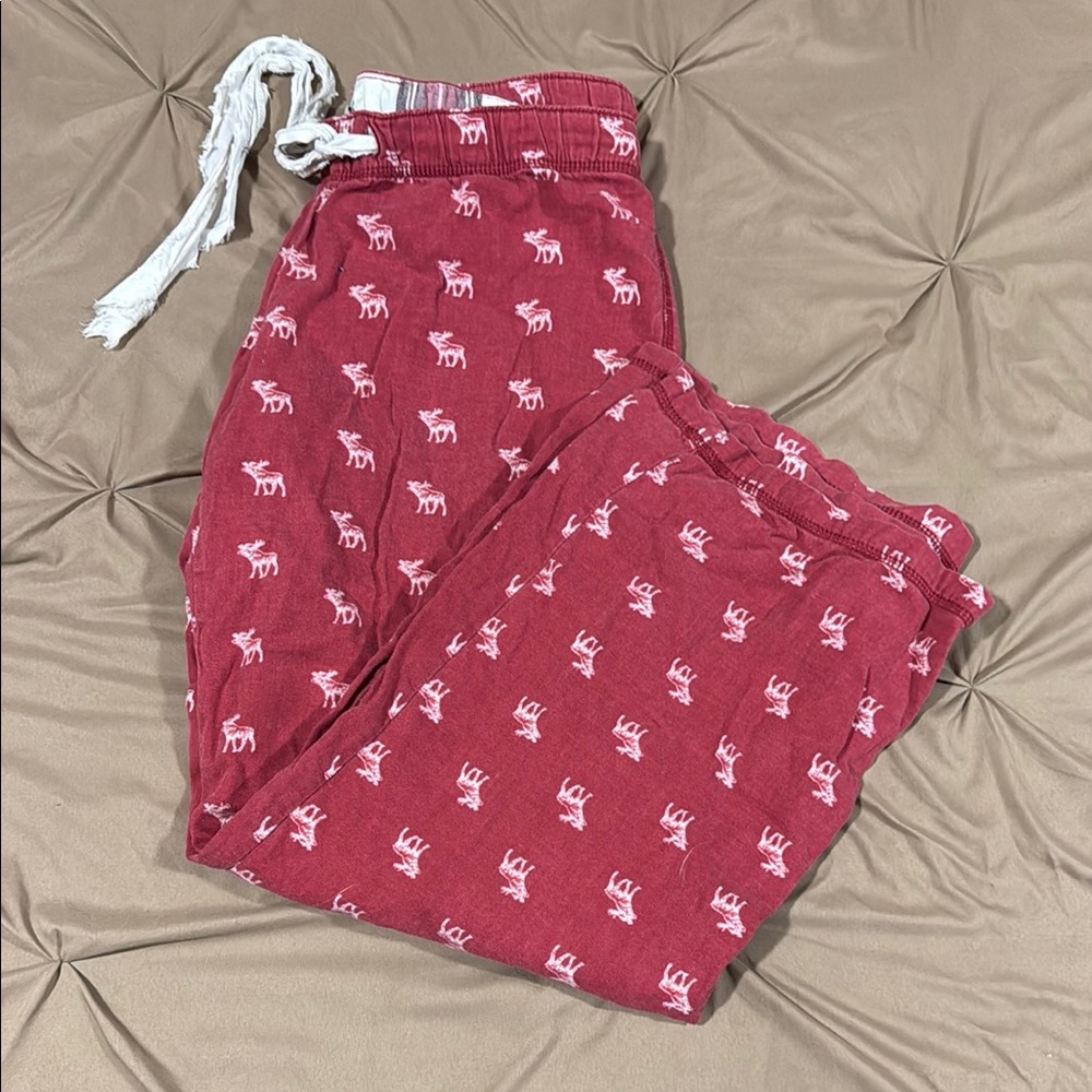 Abercrombie & Fitch Red and White Pajama Bottoms